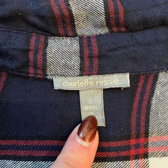 NWOT Charlotte Russe Lightweight Flannel - Picture 3 of 4